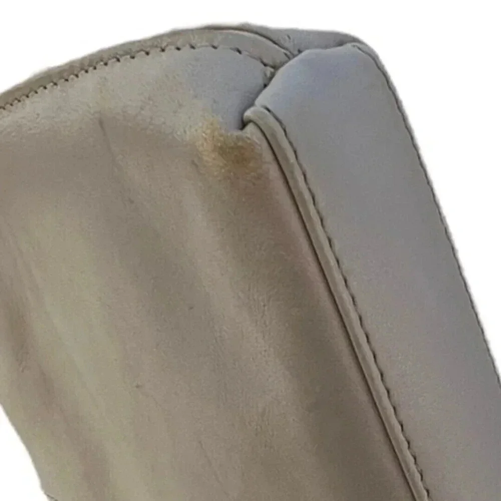 Jones New York Vintage Leather Shoulder Bag Slim Purse Bone​​​‎